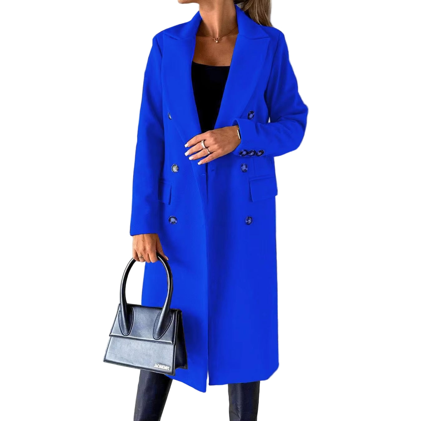 Milyn™ | Lange dubbelgeknoopte jas