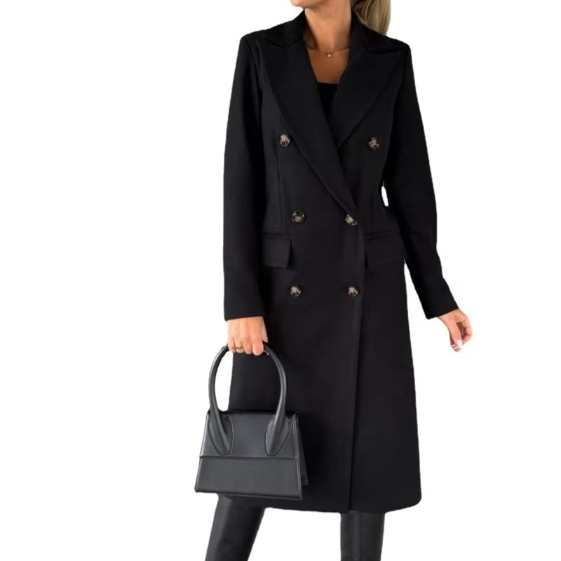 Milyn™ | Lange dubbelgeknoopte jas