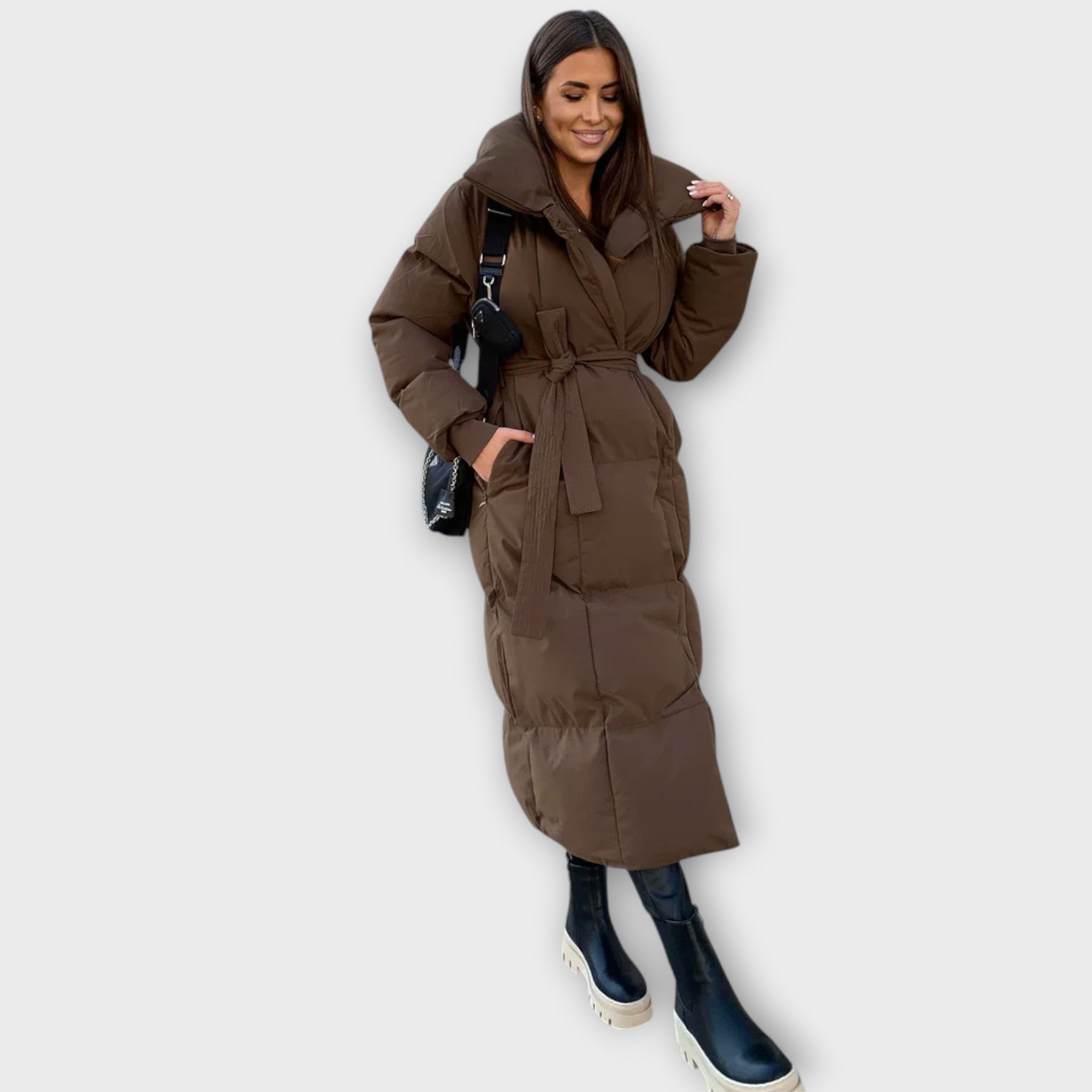 Amber™ | Lange Winterjas met Tailleceintuur